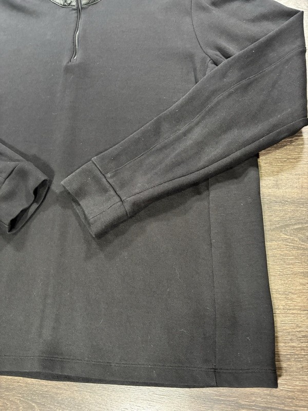 FRESH BOSS Hugo Boss Men's XXL Black Regular Fit 1/4 Zip Mock Neck Pullover Logo gallery