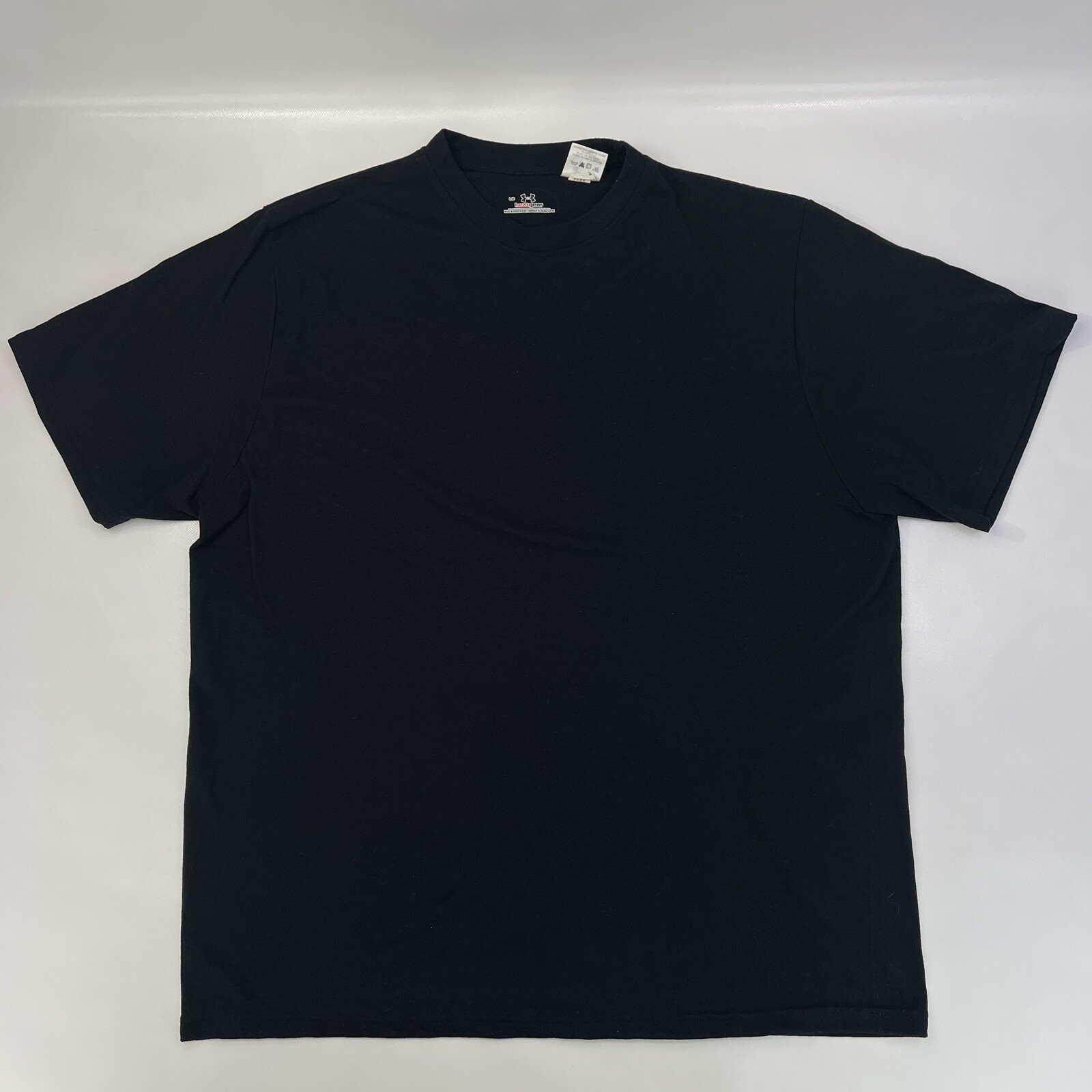 Under Armour Plaid Solid Black Athletic T-Shirt HeatGear Men's Size L Training gallery