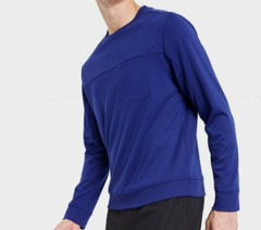 All Motion Mens Ponte Crewneck Shirt Long S Royal Indigo Blue Pullover NWT