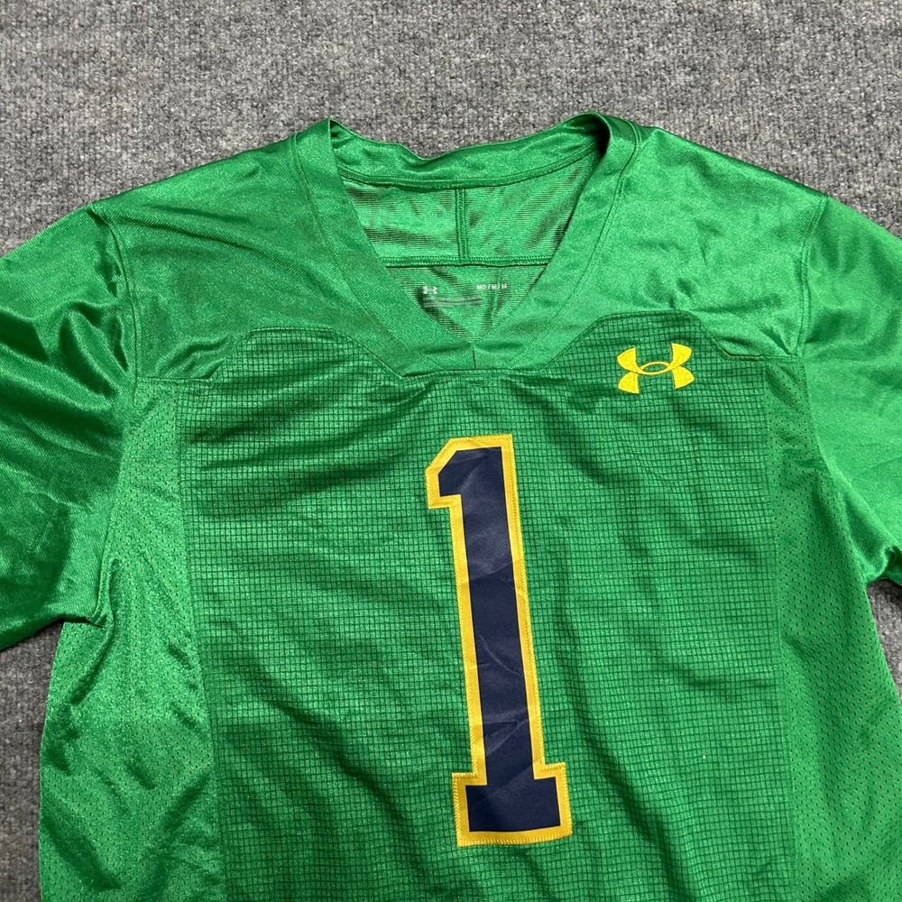 Under Armour Football Jersey Mens Size Medium Green Notre Dame Fighting Irish 1