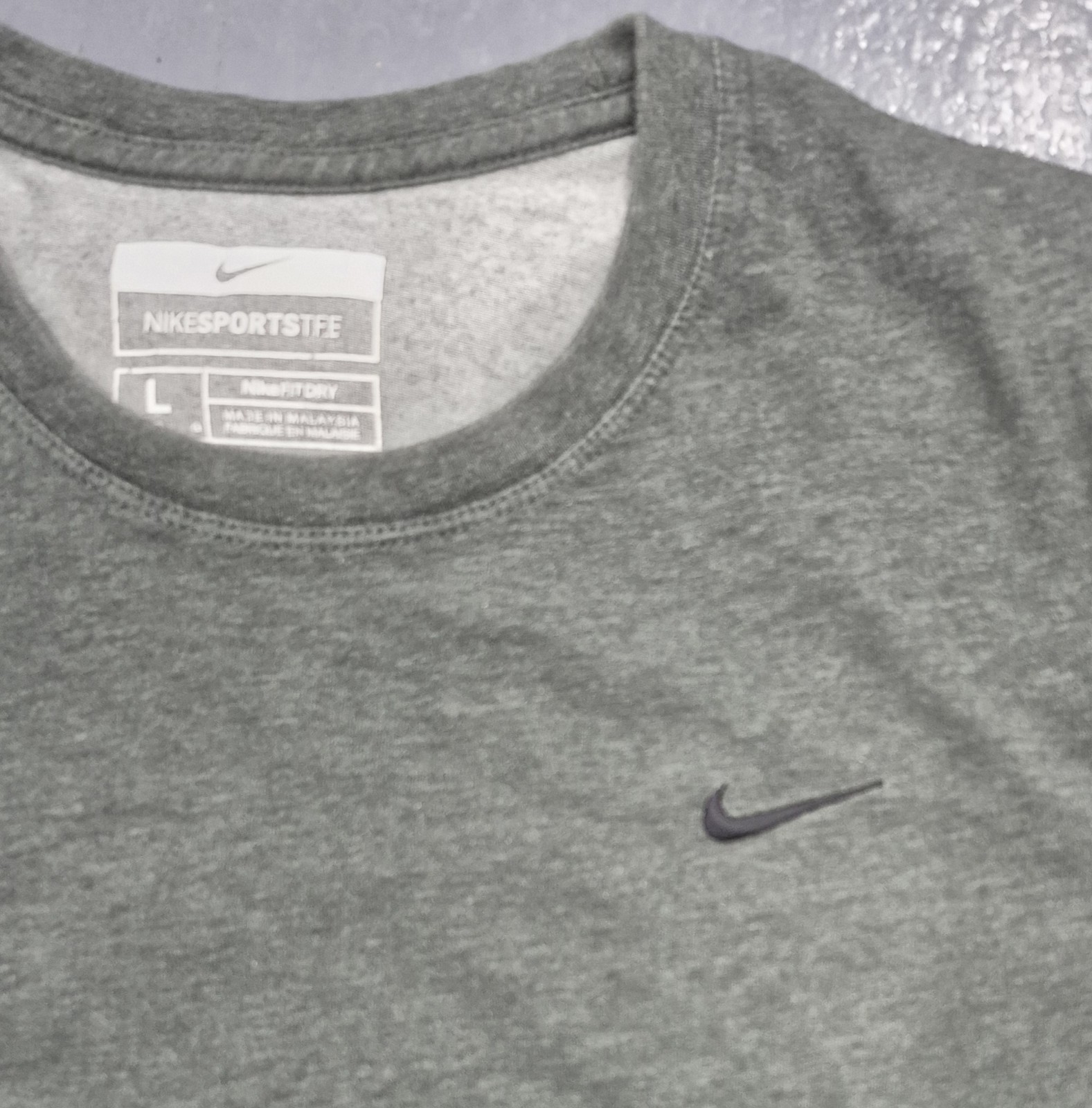 Nike Dri-Fit Cotton Training T-shirt Men L Olive Green Heavy Double Knit Y2K gallery