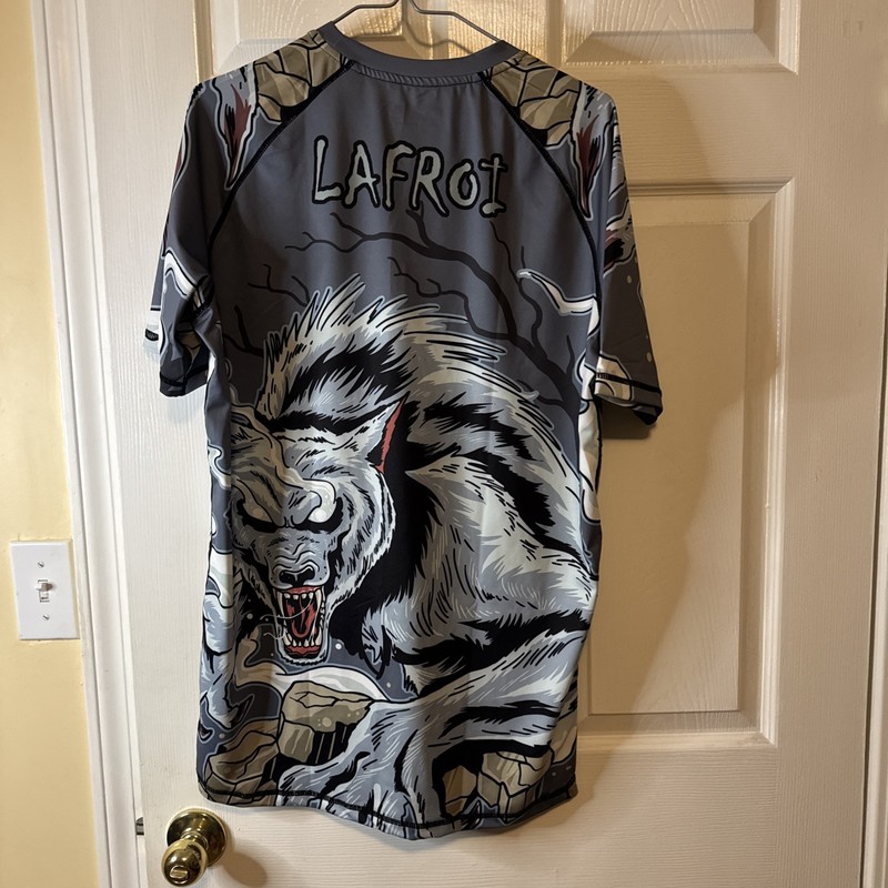 Lafroi Men's XL Rash Guard Compression Short Sleeve Shirt for Water Sports gallery