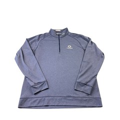 KJUS Heathered Blue Keano Half Zip Brandon Dunes Gold Pullover Size XL