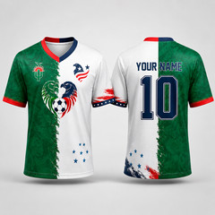 Mexico USA Inspired Football Jersey Custom Name Number Soccer Shirt Adult Unisex