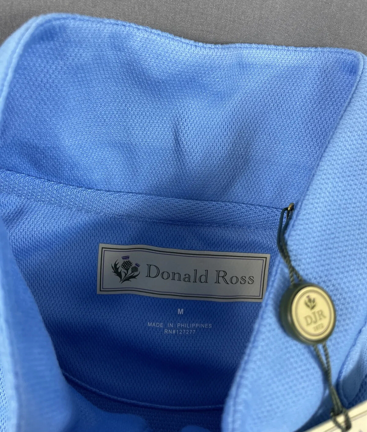 Donald Ross Golf Vest Chest Logo 1/4 Zip Medium Blue NWT MSRP $145 gallery