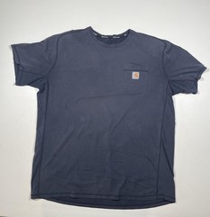 Carhartt Force Shirt Mens 2XL Tall Navy Pocket Raglan FastDry Workwear Wicking