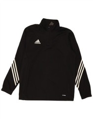 Adidas Mens Climalite Zip Neck Pullover Tracksuit Top Large Black Polyester DK02