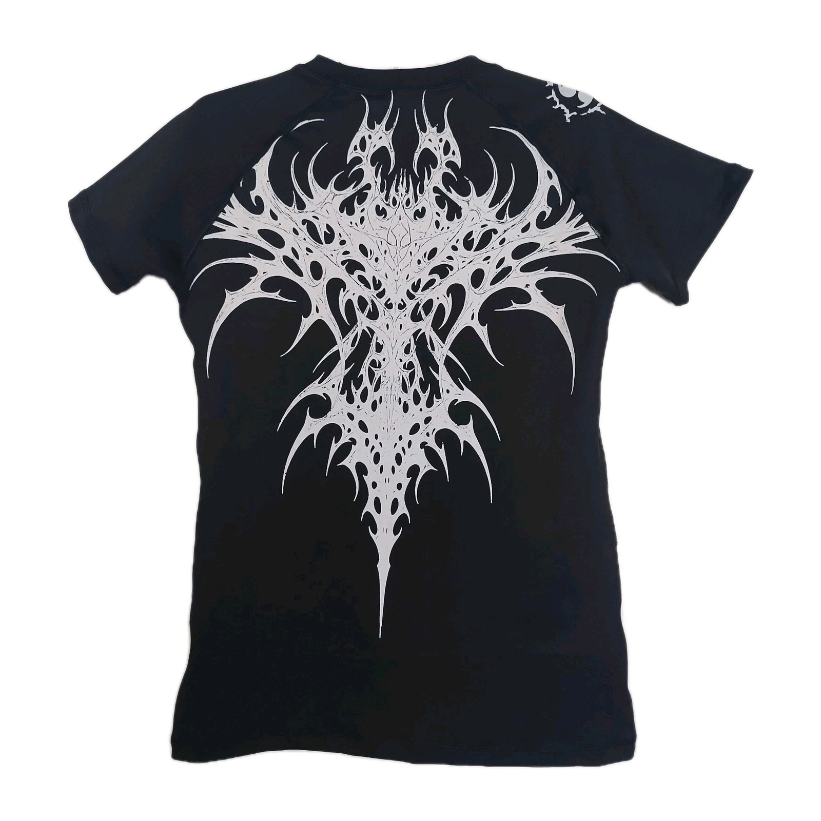 Men's Black PowerWing Compression Gothic Graphic Print Short Sleeve Size Large gallery