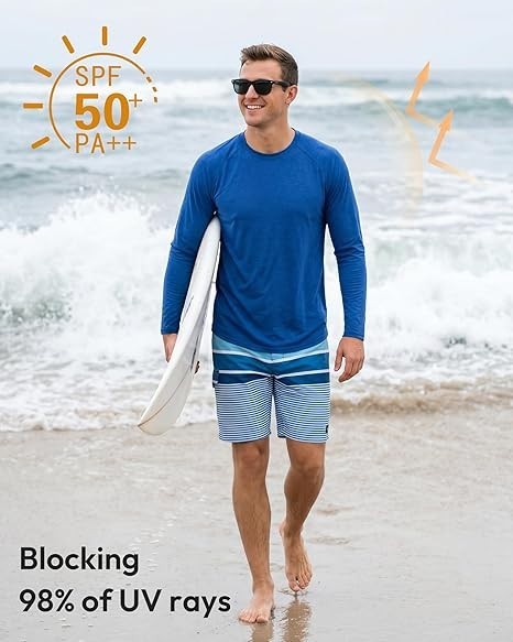 Men's 7 Pack Long Sleeve Shirts UPF 50+ UV Sun Protection Quick Dry Size L gallery