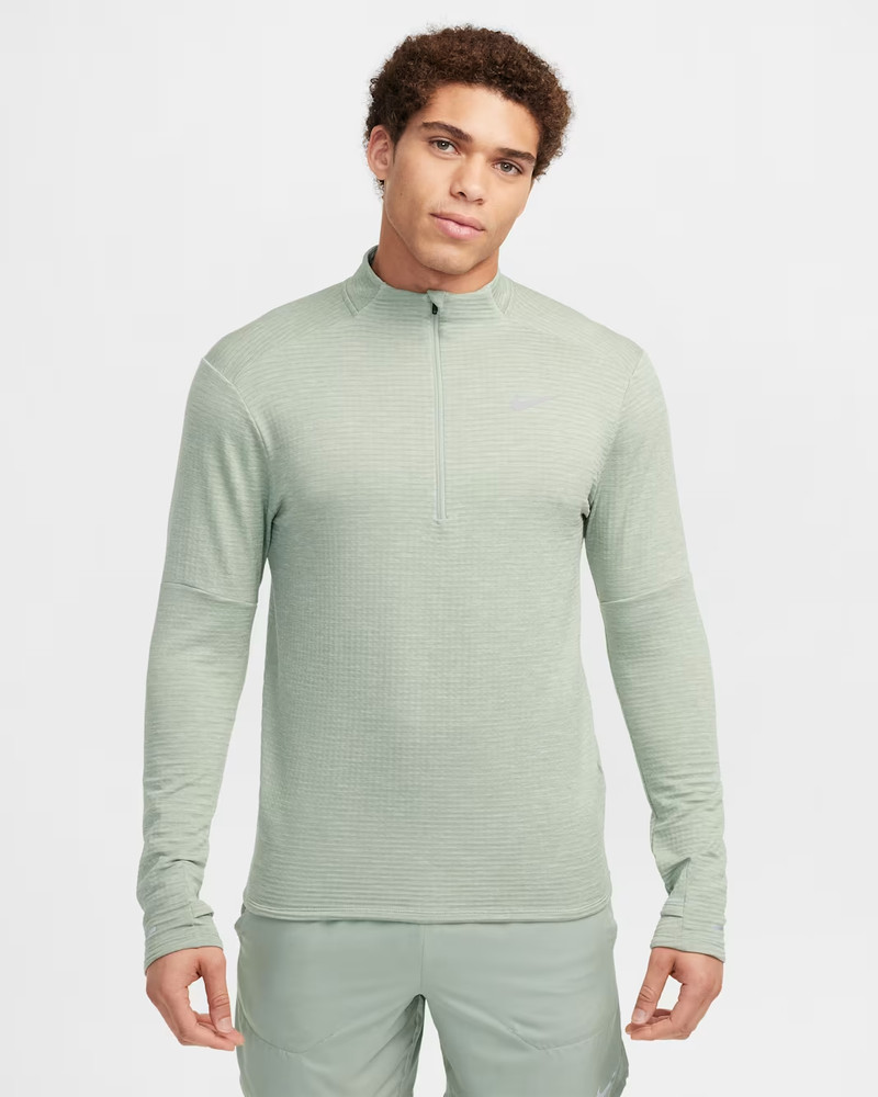NIKE ELEMENT MEN RUNNING THERMA-FIT HALF ZIP SHIRT GREEN #FZ1149-NWT