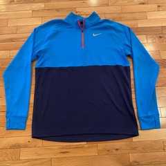 Nike Dri-FIT Men’s Blue Navy Running Track Jacket Quarter Zip Pullover