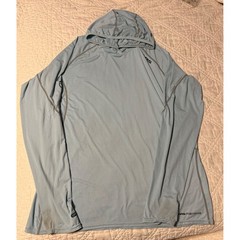 NRS UPF 50+ Fishing Sun Hoodie Long Sleeve Blue men Size Medium neck layer