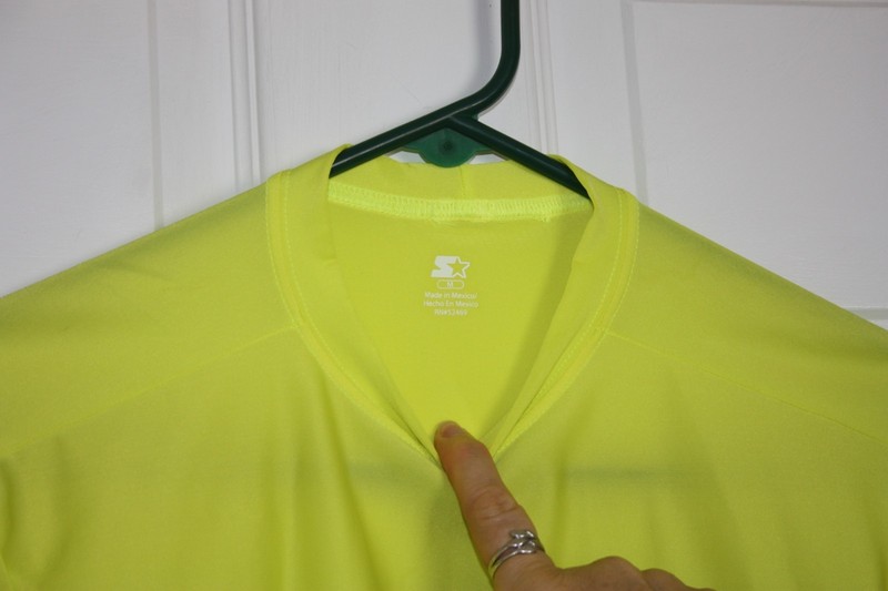 Starter Dri Star Mens Medium Pullover Shirt Green Yellow Athletic Stretch Short gallery