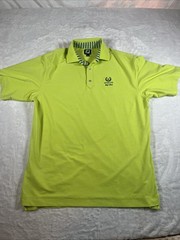 Footjoy Men’s Golf Polo Shirt Size L Neon Yellow Short Sleeve