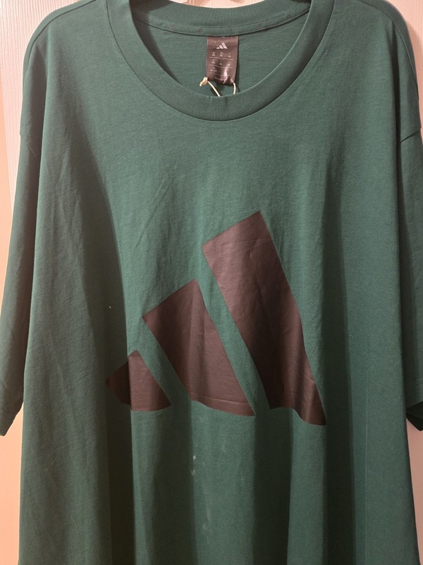 Adidas Cotton T-shirt Training SS Tee Size 4XL 4XB Big & Tall Green 3 Stripes gallery