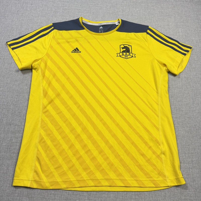 Adidas 2016 Boston Marathon T-Shirt Mens L Yellow Jersey Short Sleeve Running gallery