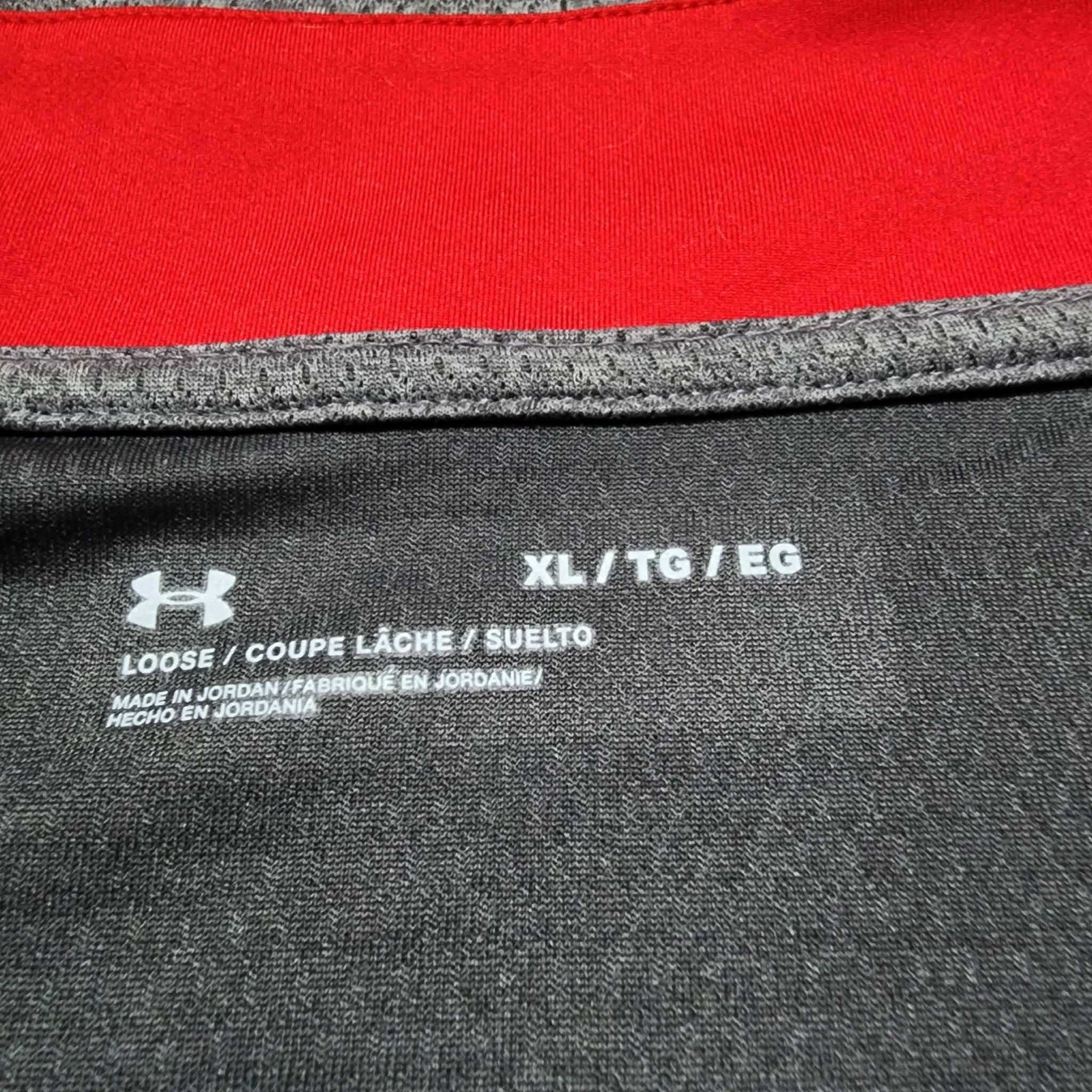 Under Armour Mens XL Gray Red Colorblock Quarter Zip Pullover Long Sleeve Shirt gallery