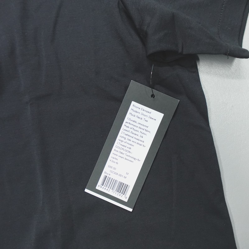 RHONE Elevated Mock Neck SS Modern Performance Tee Men's Size M Slim Fit Black gallery