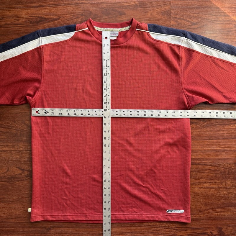 Vintage Reebok Play-Dry Activewear T-Shirt Mens Large Knit Red White Blue gallery