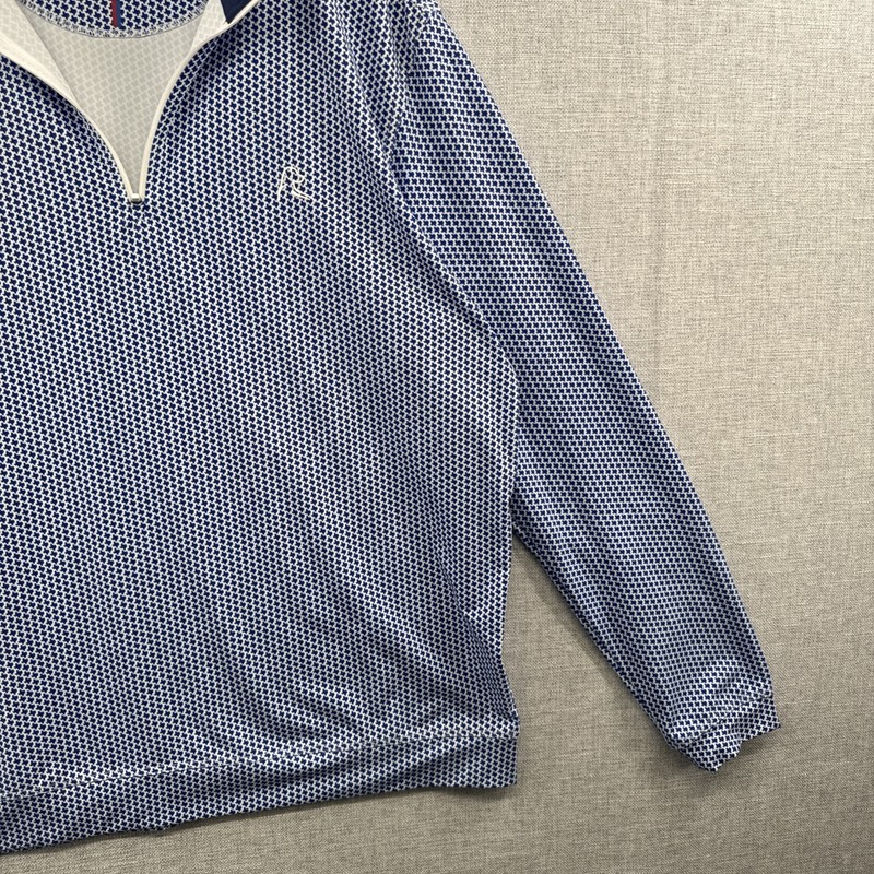 Rhoback Q Zip Pullover Large Texas Blue 1/4 Zip Golf Performance Stretch Adult gallery