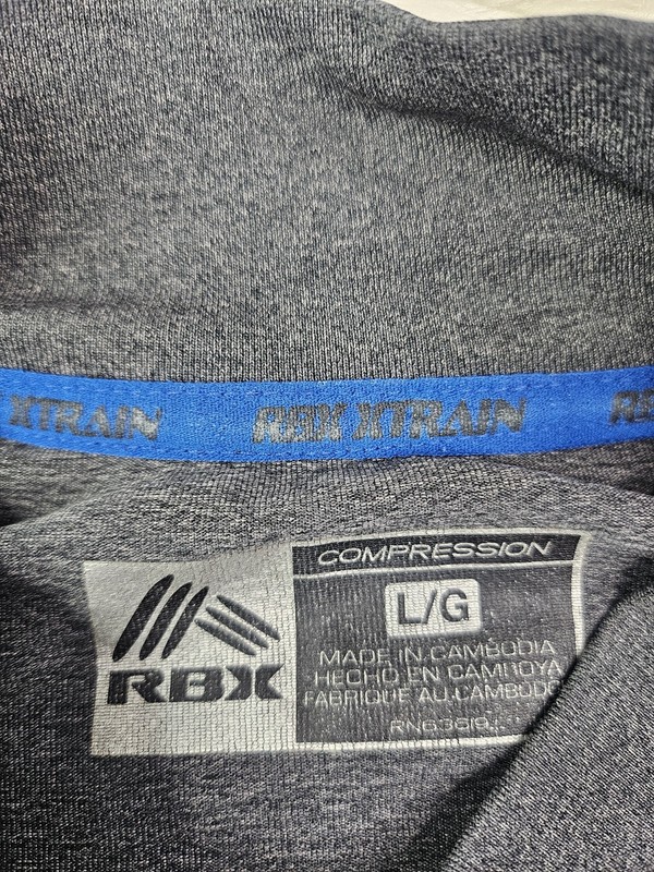 RBX mens X-Train Compression Long Sleeve Gray Activewear Shirt SZ(L) gallery