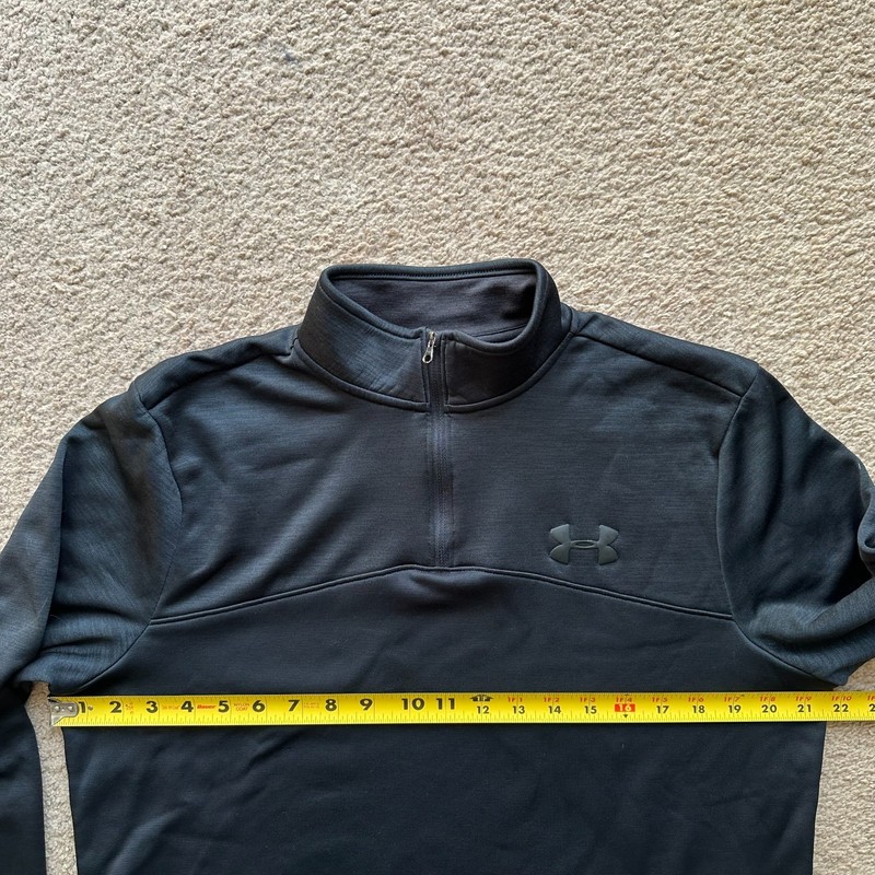 Under Armour Sweater Mens Medium 1/4 Zip Mock Neck Pullover Coldgear Loose Black gallery