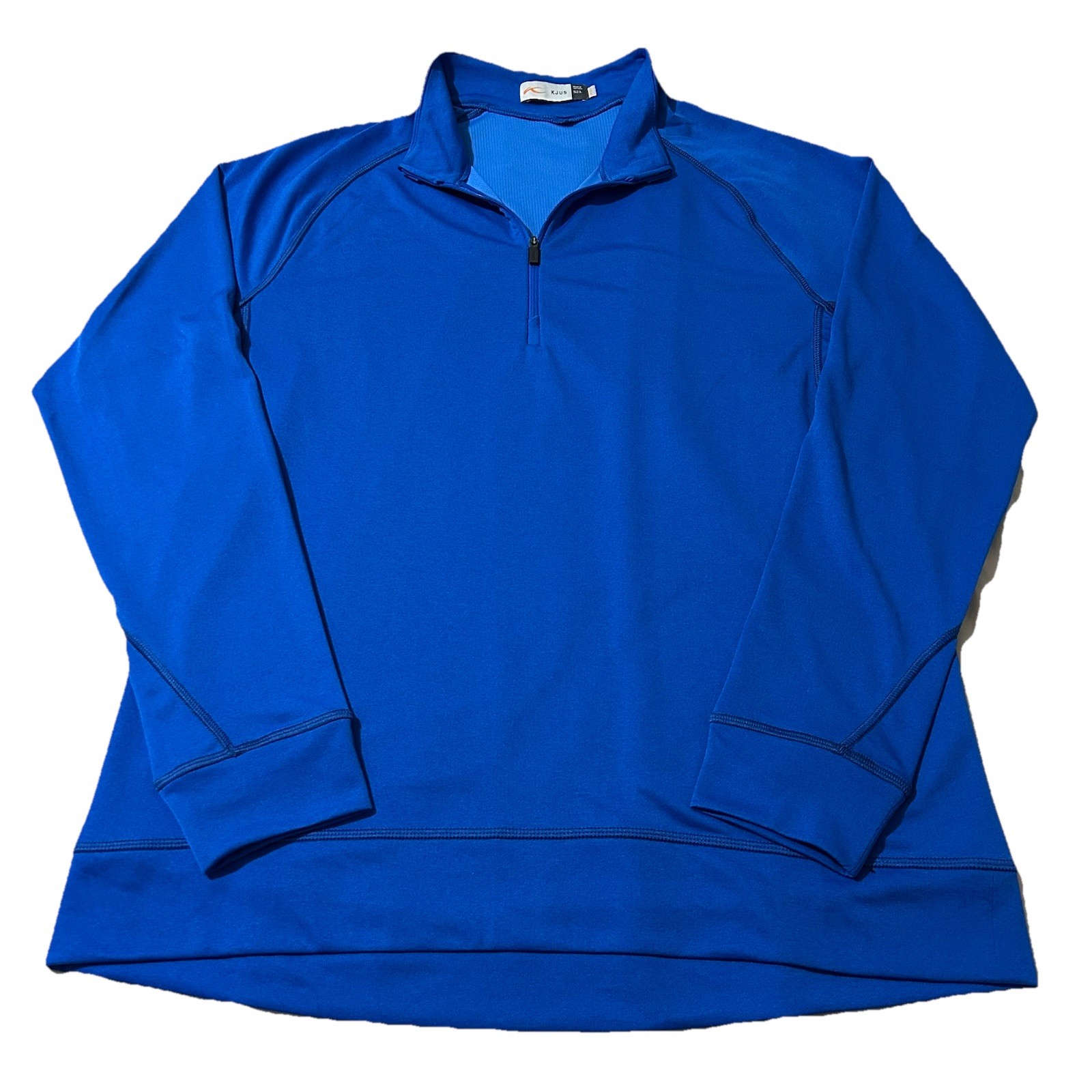 Men’s KJUS Keano Half Zip UPF50 Golf Performance Pullover Blue Size Large gallery
