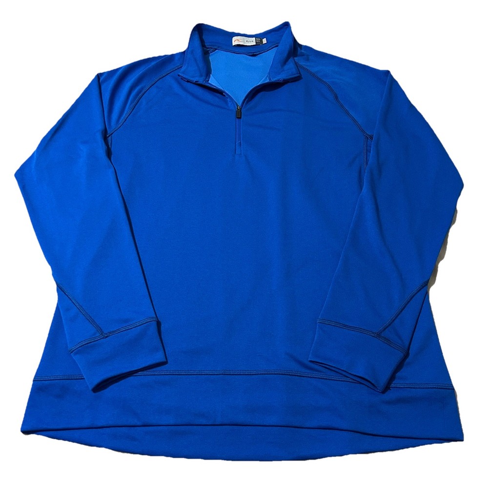Men’s KJUS Keano Half Zip UPF50 Golf Performance Pullover Blue Size Large