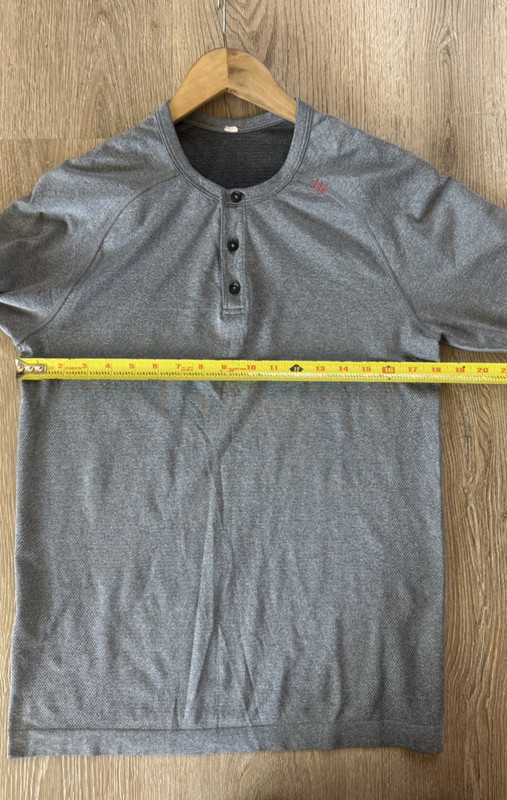 Lululemon Men’s Henley Long Sleeve Button Casual T Shirt Gray gallery