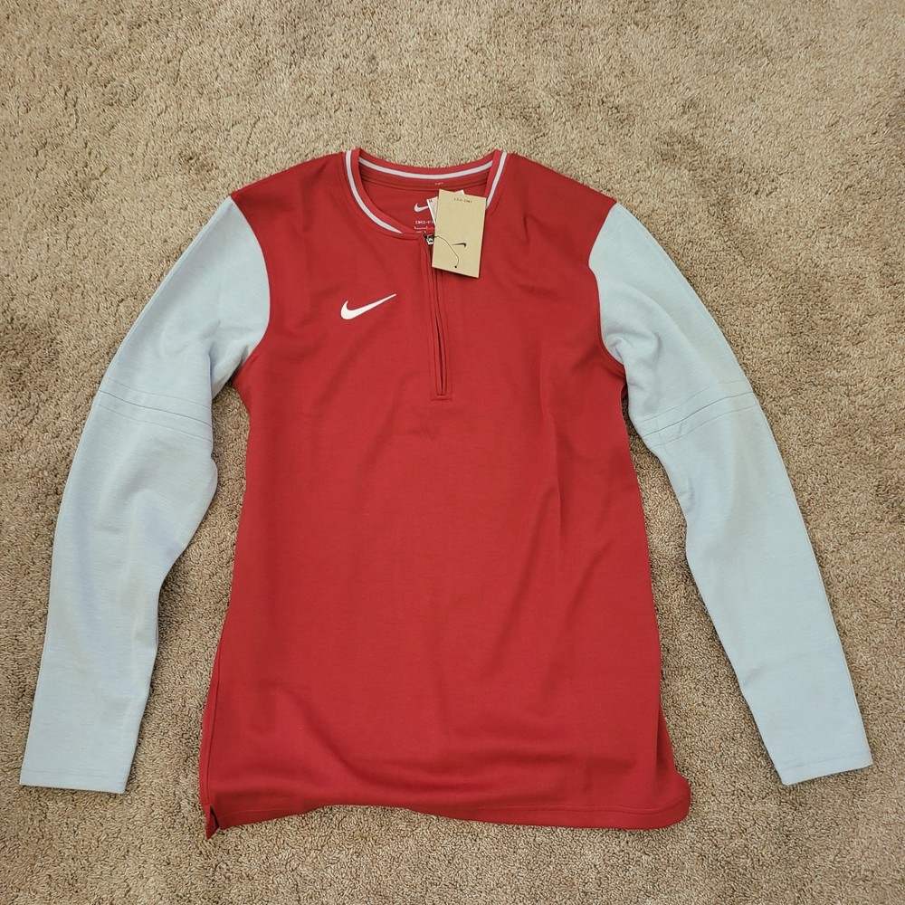Nike Dri-Fit Football Coach Pullover Mens S Red/Gray New with Tags