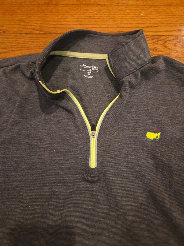 MASTERS TECH Mens M 1/4 Zip Pullover Long Sleeve Gray Golf gallery