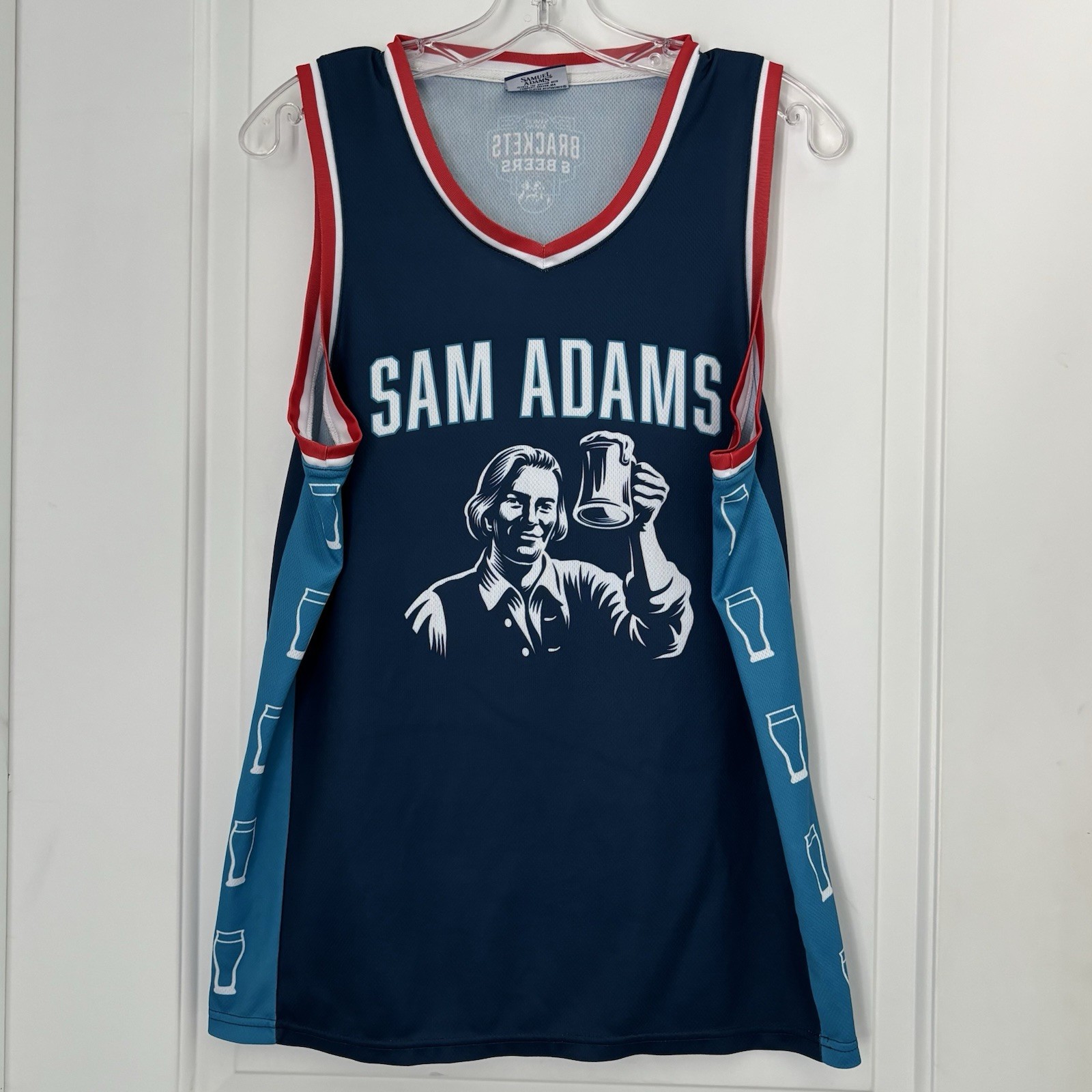 Sam Adams Jersey Mens Blue Logo #23 Basketball Size Large gallery