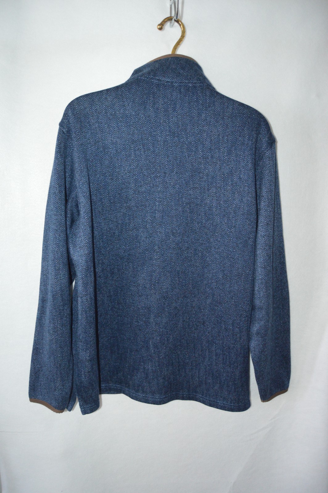 Weatherproof Vintage Men’s 1/4 Quarter Zip Fleece Pullover Blue Herringbone XL gallery