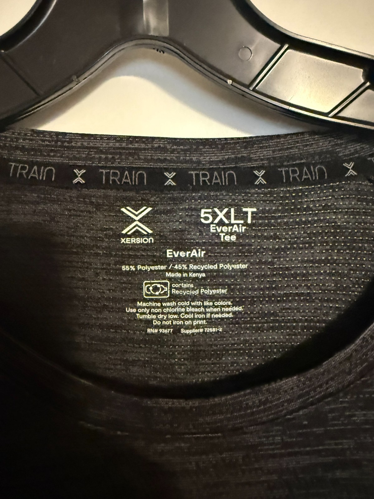 Xersion EverAir Tee 5XLT Dark Gray Heather workout Men's shirt gallery