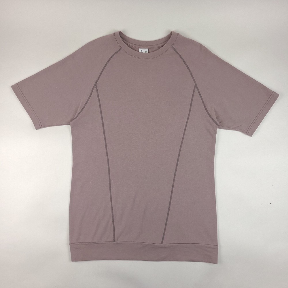 ASRV Shirt Mens Small Plum Raglan Sleeve French Terry Cotton Blend Athleisure