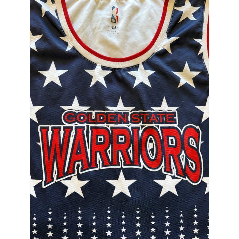 NBA Golden State Warriors Tank Top Mens XL Blue White Good Stars Stripes Jersey gallery