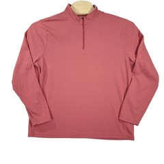 J Crew Performance Quarter Zip Pullover Mens XL Red Textured Long Sleeve Golf