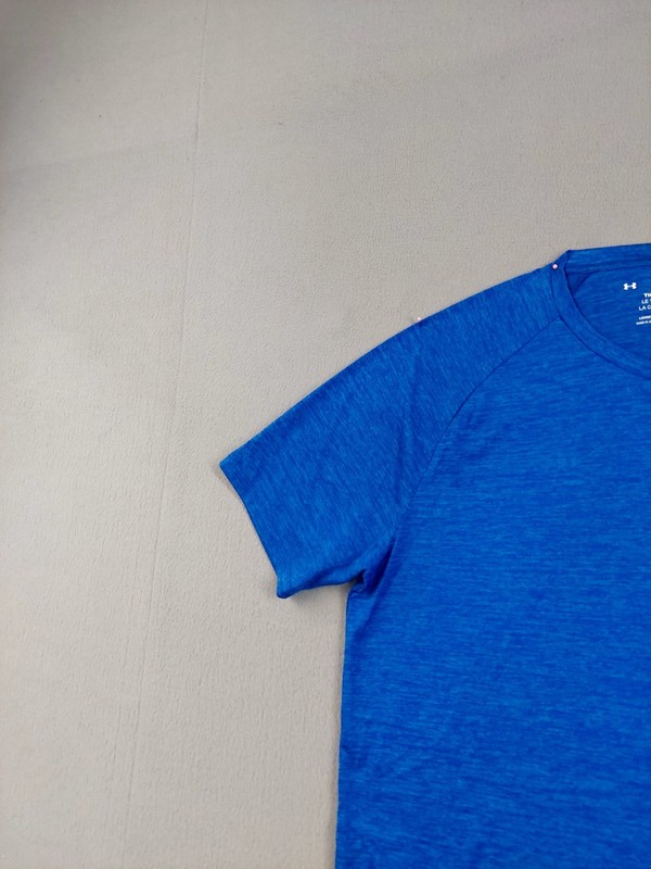 Under Armour Men Athletic T Shirt M Blue Logo Moisture Wicking Tech Tee Training gallery