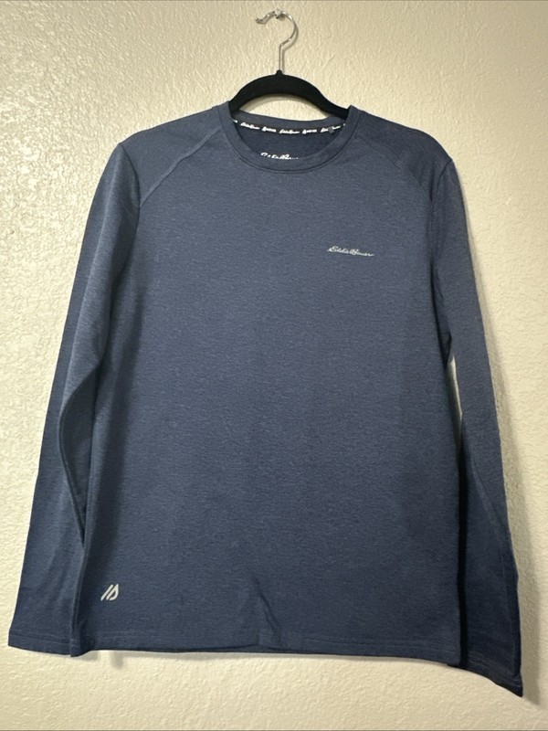 Eddie Bauer Performance Shirt Men’s Small Navy Blue Motion FreeDry Athleisure gallery