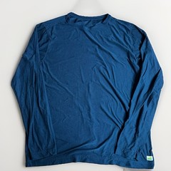 Vuori Strato Tech Performance Tee Men’s Medium Midnight Heather Navy Long Sleeve