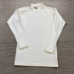 Under Armour ColdGear Fitted Mock Neck Shirt Large White Performance Gym Mens