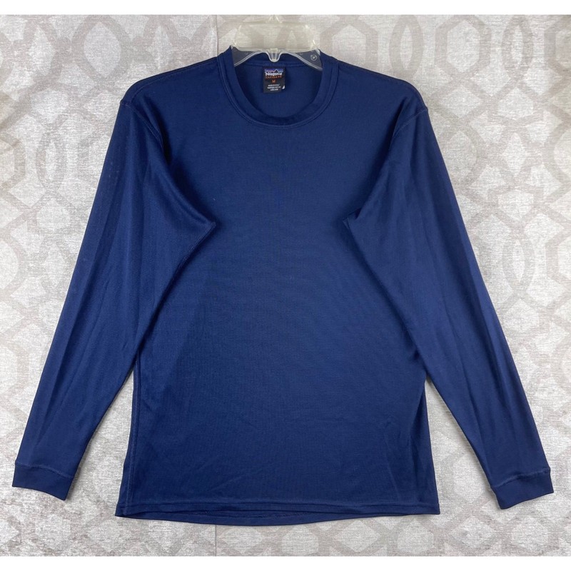 Patagonia Capilene Base Layer Mens M Navy Blue Long Sleeve Thermal Shirt USA gallery