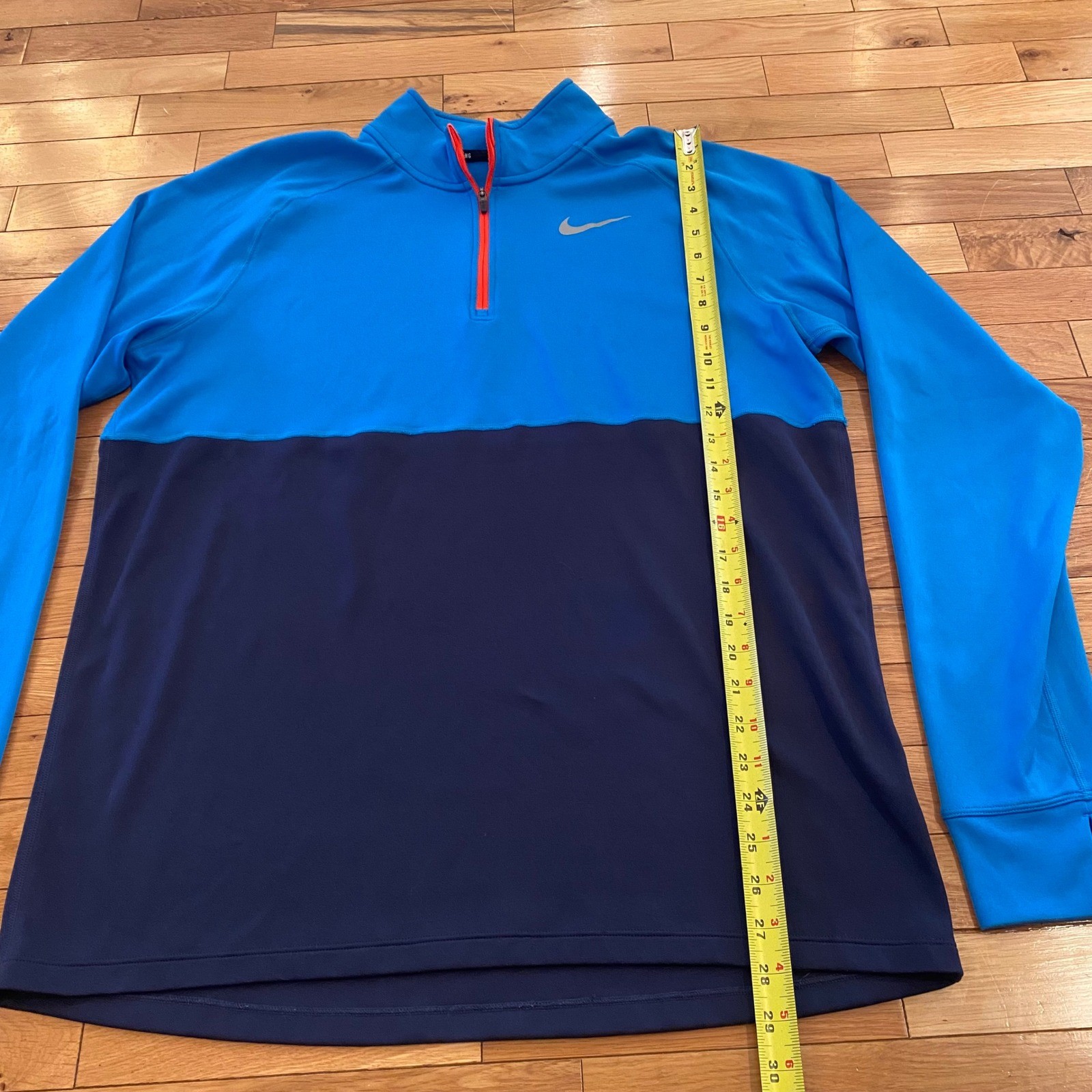 Nike Dri-FIT Men's Blue Navy Running Track Jacket Quarter Zip Pullover gallery