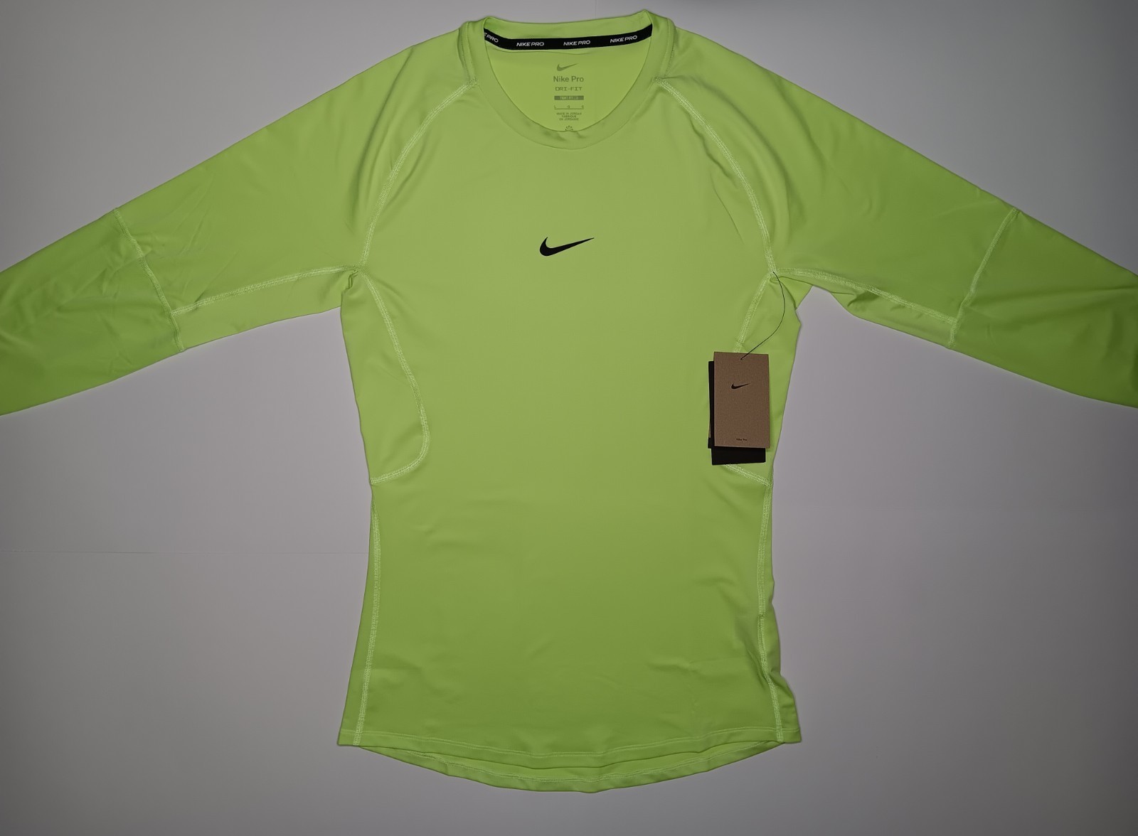 Nike Pro Dri-FIT Tight Fit Men's T-Shirt Size Large Lime Green Compression gallery