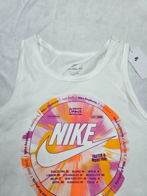 Nike Mens Sportswear Air-Phoria Tank Top White Pink Orange FV3726-100 Size S New gallery