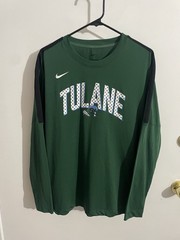 Nike Dri Fit Shirt Tulane Green Wave Long Sleeve Small Polyester PreOwned Good
