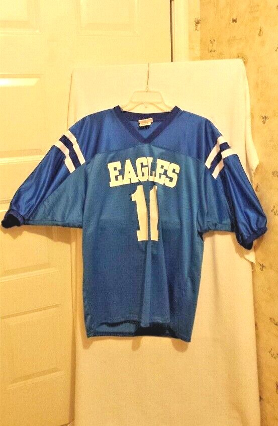 Teamwork Athletic Apparel Eagles Royal Blue Jersey White #11 Mens Size 2XL XXL