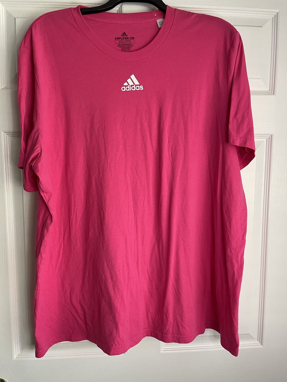 adidas Tee Mens Sz 3XL Amplifier Short Sleeve Training Crew Pink SI51 gallery