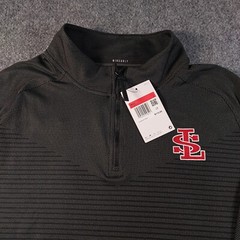 Nike Dri-FIT ADV Vapor 1/4 Zip Golf Pullover Mens Large Black Gray LS Logo Patch