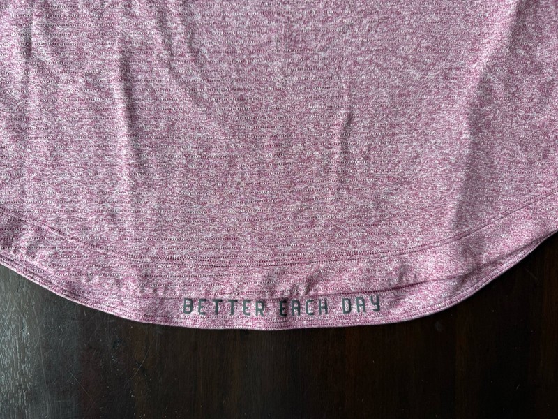 EUC Men’s Lululemon Athletic Tech Short Sleeve Shirt Heather Red Pink Purple S gallery